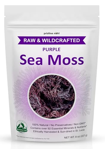 Purple Sea Moss, Wildcrafted Raw Seamoss from St. Lucia, Sun-Drie...