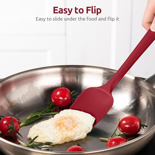 Image of U-Taste Silicone Cooking Spoons 600ºF Heat Resistant Spatula, 2Pcs, Red