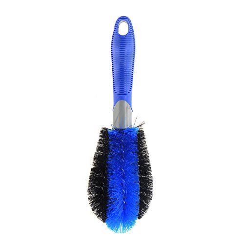ZYHW Car Wheel Tire Rim Scrub Brush Blue Antislip Handle Wheel Spoke Brush Cleaner Tire Wheel Detail Cleaning Brush for Vehicle Truck Motorcycle Bicycle Tire Brush Washing