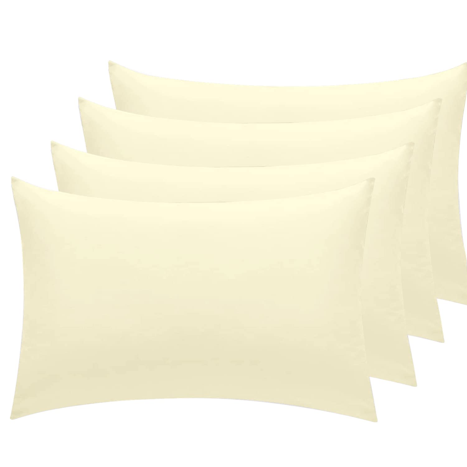 Sunshine Comforts Pillow Cases 4 pack - Egyptian Cotton 200 Thread Count Pillow Cases/Pillow Protectors, Hotel Quality Fabric & Wrinkle free pillows Cover Pack of 4 (Standard 50x75 cm,) (Cream) — image 1