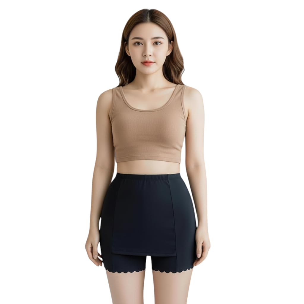 Double Layer Safety Cycling with Front Crotch and Seamless Design Suitable for Dresses and Skirt.-image-35