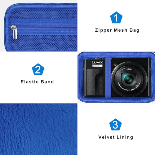 Funda rígida para cámara Panasonic LUMIX ZS99 azul miniatura 5