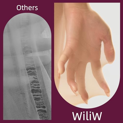 WiliW 2 Pairs Plus Size Ultra Strong tights for Women 10D Rip Resistant Sheer Pantyhose High Waist Control Top Tights3