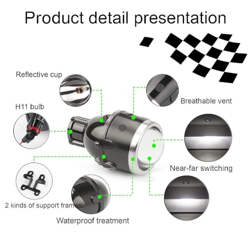 Image of K D Universal 3 Inch Projector Fog Lamp for Cars & Bikes | High Brightness LED | Waterproof, Durable Housing | All Vehicle Compatible Foglight inch (Without Bulb) PAIR (IPH)