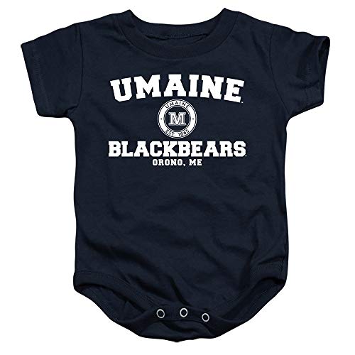 University of Maine Official Circle Logo Unisex Infant Snap Suit for Baby, Navy, Small (6 months)