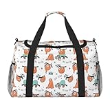 Divertida bolsa de viaje plegable de gran capacidad con estampado de perezoso de animales, bolsa de viaje plegable