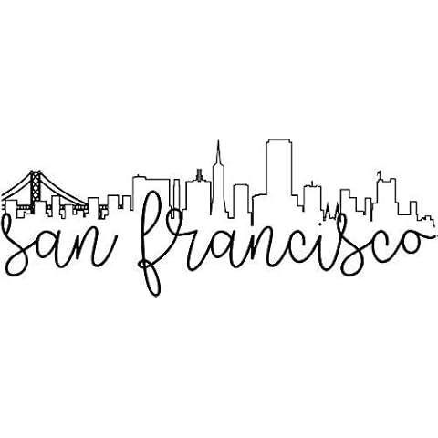 Political Decals Cityscape Outline - san Francisco Sticker Decal Window Bumper Sticker Vinyl 5" Cover