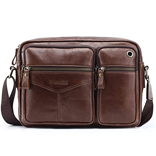 BAIGIO Sac à bandoulière pour Hommes Sacs à bandoulière en Cuir Sac à bandoulière pour Hommes Valise d’Affaires 9,7 Pouces iPad Vintage Cross-Body Messenger Bag pour Le Travail Voyage Vie Quotidienne Cover
