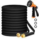 Upgraded 50FT Expanding Garden Hose - Lightweight, Kink-Free & Burst-Resistant Flex Hose with 8-Pattern Spray Nozzle for Lawn, RV, Car Wash (50 ft Expandable Water Hose)