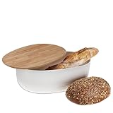 kela Contenitore per il panebianco con fori di aerazione nel coperchio in bambù 37,5x23x14 cm, contenitore per il pane in plastica, NAMUR, contenitore per conservare il pane