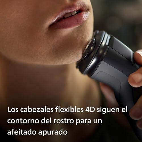 Philips Serie 3000 Afeitadora Eléctrica para Hombre, Maquina de Afeitar Barba con Barbero desplegable, Tecnologia SkinProtect, Uso en Seco y Humedo, Inalambrica, Recargable, X3001/00, Negro