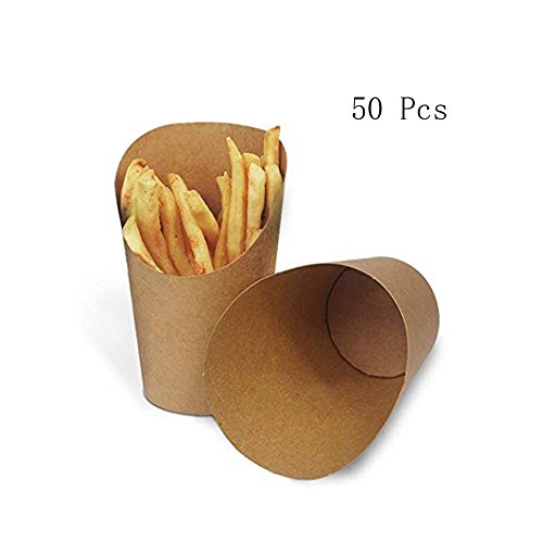 UCTOP STORE 50 pcs Disposal Vente à emporter de fête la Reine des neiges à Dessert Fournitures gâteaux Oeuf Puff Waffle Frites Chips Ice Cream Snacks Kraft Tasses Support