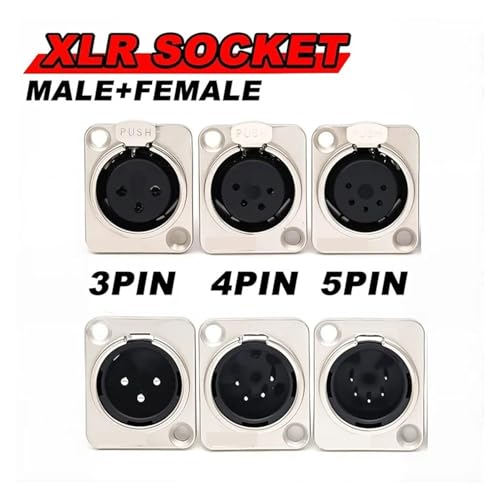Connecteur XLR mâle résistant aux interférences pour installation micro 5 pièces - 2