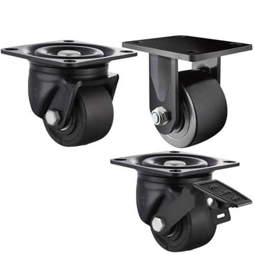 Roulette de manutention 600kg universelle basse avec frein de 3 pouces