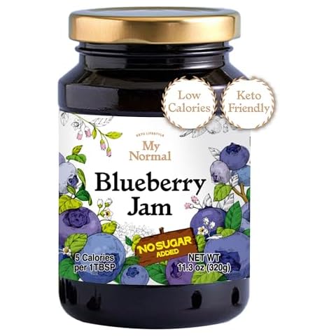 My Normal Low Calorie Blueberry Jam – Diabetic-Friendly, Canadian Blueberry 55% Fruit Jelly with Allulose, Keto & Zero Sugar Jam - Only 4 Ingredients, No Artificial Additives (320g, 11.28 oz) Cover