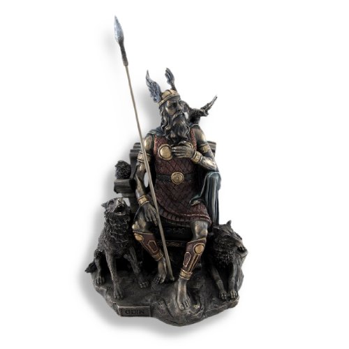 Estatua Bronzed Dios Nórdico Odín en Trono
