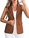 GoMamee Womens Sleeveless Summer Vest Blazer Lightweight Fashion Casual Vests Blazers with Pockets Brown, Large
