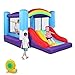 Produktbild LEADZM Hüpfburg 2 in 1 mit Trampolin, Rutsche,Regenbogenmuster,Geeignet für 3 Kinder Gleichzeitig,mit Gebläse, 360x240x189cm