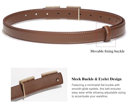 Glamorstar Women Skinny Belts Thin PU Leather Waist Belt with Gold Buckle4