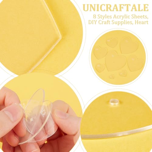 UNICRAFTALE 8 Pcs 8 Sizes Acrylic Sashiko Stencils Heart Stencils Hearts Quilting Template Embroidery Tool Drawing Heart Stencil for Painting Hand Quilting and Embroidery - Image 4