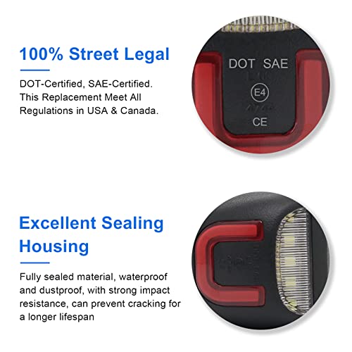 Shinefit Led License Plate Light Replacement For Silverado Sierra 1500 2500 3500 Suburban Tahoe Avalanche Yukon Xl Escalade, Red U-Shaped White Tag Lamp Assembly, Pack Of 2 #TOP3