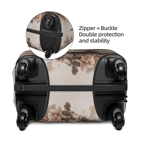 Big Horn Sheep And Flowers Elastic Travel Luggage Covers Dustproof Scratch-Resistant Suitcase Protector Fit 22-24 Inch2