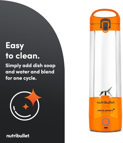 nutribullet Portable Blender in Collaboration with McLaren Formula 1 Team - Papaya - Leak Proof To-Go Lid - Powerful Extractor Blade - USB-C Charging - 15+ Blending Cycles - Juices & Smoothies - View 7