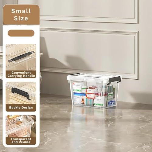 Image of Ash & Roh Plastic Storage Box /Bin /Container with Locking Lid - Sturdy and Versatile Home Organizer, Available in Multiple Size. (1, HEAVY TRANSPARENT, (Small - 35 X 24 X 21 CM))