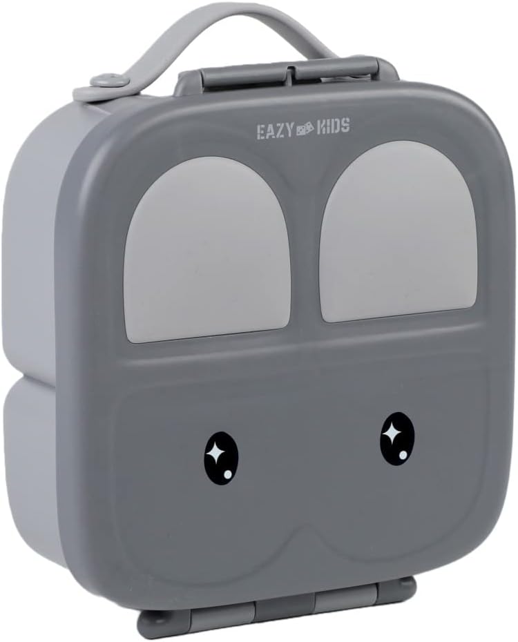 Eazy Kids Bento Lunch Box w/handle- Grey