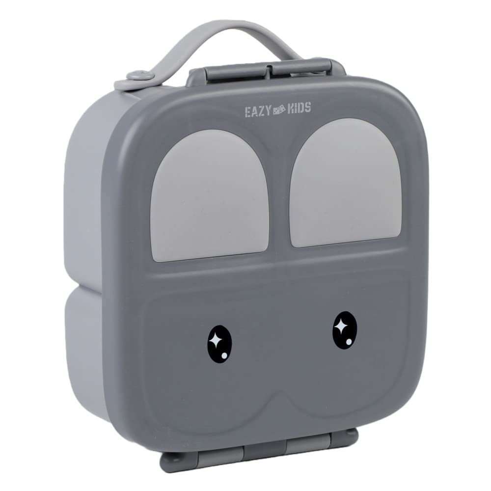 Eazy Kids Bento Lunch Box w/handle- Grey