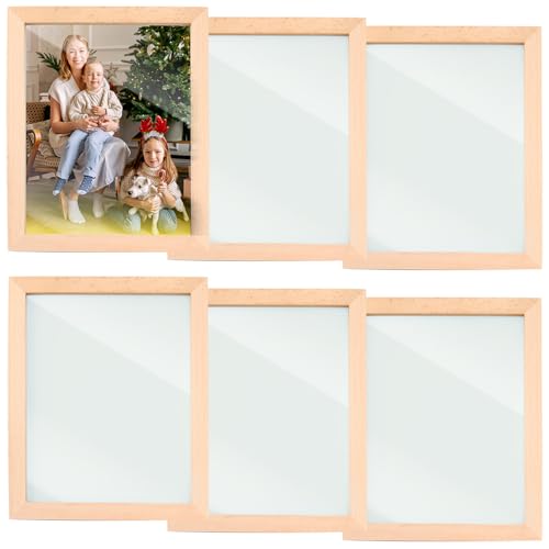 WANZELONYO Sublimate Blank Night Light 8X10 Inch 6 PCS Glass Photo Panels with LED Frame