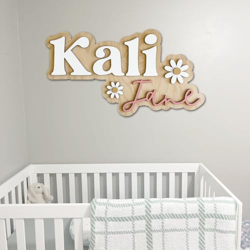 Customized Wooden Name Sign for Baby Nursery Wall, Personalized Name Letters Decor, Unique Wooden Babies Room Sign, Custom Baby Name Sign for Nursery or Kids Room Decoration