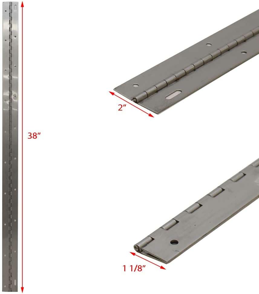 Boat Piano Hinge Stainless Steel | 38 x 2 Inch 18 Gauge