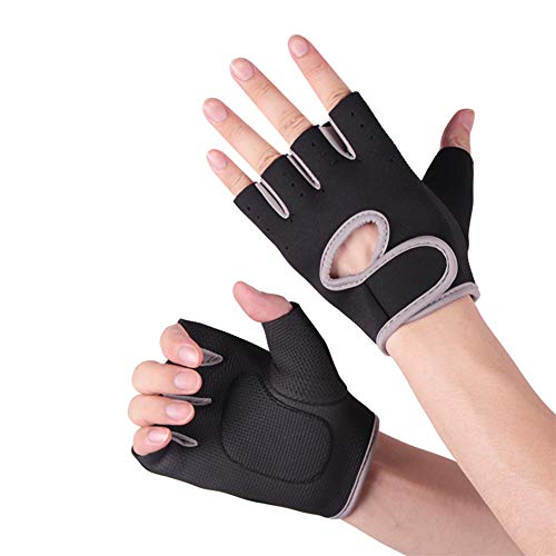 huihuijia Guantes Gimnasio Mujer Guantes Fitness Mujer Ejercicio Guantes de Las Mujeres Soporte de muñeca Guantes de Gimnasio para Mujeres Gray,Medium Cover