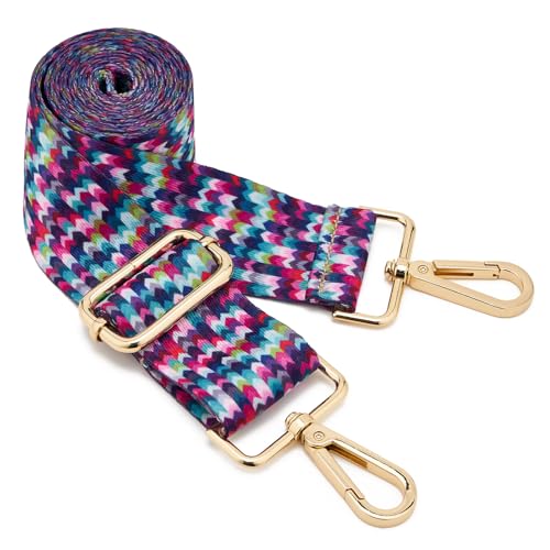 Image of ZOOEASS Wide Shoulder Strap Adjustable Replacement Belt Guitar Style Crossbody Bag Handbag Strap Multicolor Canvas Straps(Wide:1.5in)(Color50)