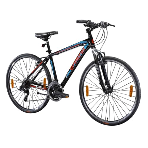 Image of FIREFOX Athelio 700C 21 Speed Bicycle for Mens | Front Suspension | Alloy Frame | Alloy V Brake | 98% Assembled Cycle | Color - Black