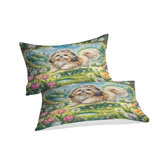 Housse de couette Shih Tzu 3D 140x200 parure de lit enfant en microfibre douce avec sa taie - 3