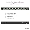 NETGEAR (GS316EP) Switch Ethernet, 16 porte, Gigabit Ethernet LAN PoE Plus (con 15x PoE+ 180W e 1x SFP, switch di rete gestito con IGMP Snooping, QoS, VLAN, senza ventola)