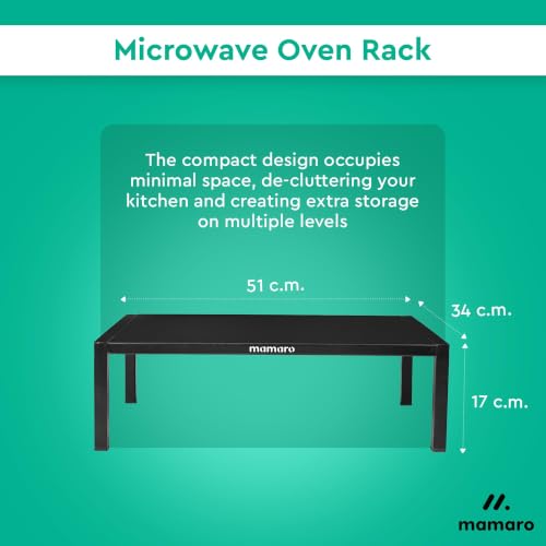 Image of Metal Microwave Stand for Kitchen Platform (with 8 Hook), Oven Stand