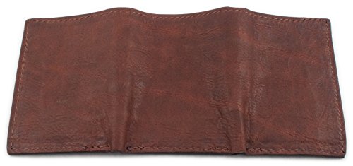 Brown Genuine Leather Trifold 9 Card Leather Wallet Handmade2