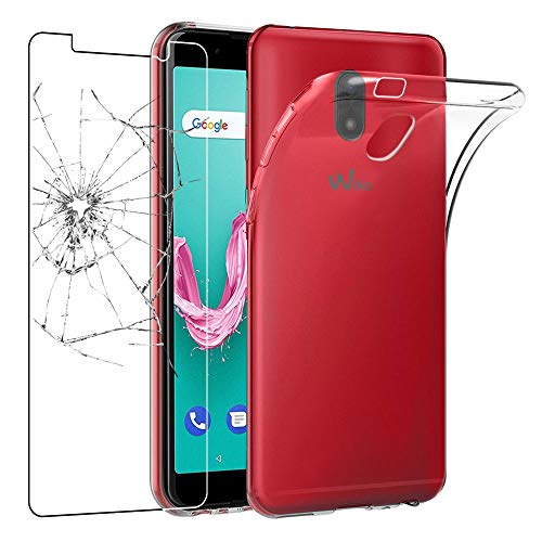 ebestStar - Coque pour Wiko Lenny 5, Etui Protection Silicone Transparent Antichoc, Souple Slim, Transparent + Verre Trempé