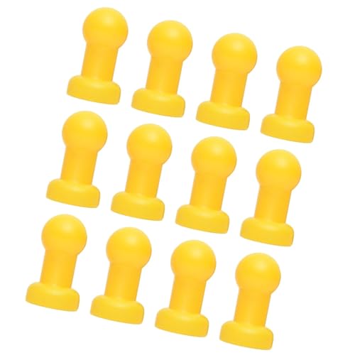 rockible 12 Pieces Trampoline Pole Caps Replacement for Iron Bed Frame Protection Replace Parts Yellow Lightweight 25mm Diameter