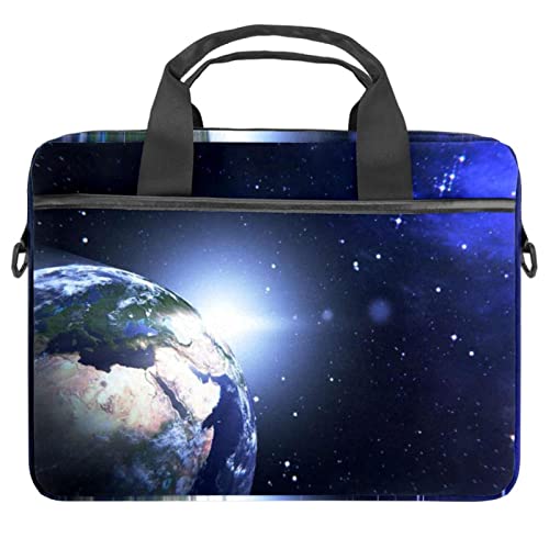 Funda para ordenador portátil de 14 pulgadas con diseño de espacio estelar y correa de mensajero