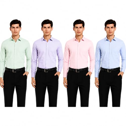 Image of Men's Solid Formal Shirt | Premium Cotton Rich Full Sleeves Shirt | Comfort Fit Office Wear Shirt with Single Chest Pocket | Stylish Casual & Formal Shirt for Men