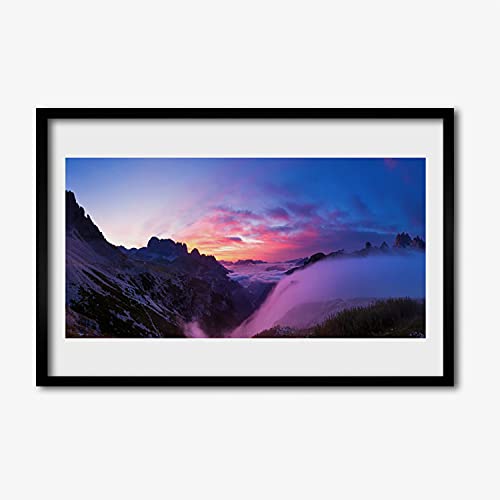 Fog Mountain Sunrise Tulup affiche encadrée 60x40 cm pour habiller un mur vide