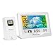HOCOSY Estación Meteorológica Interior y Exterior con Sensor Inalámbrico al Aire Libre, Termómetro Ambiental con Temperatura,Humedad,Tiempo,Hora Local,2 Despertador y 2 Canales