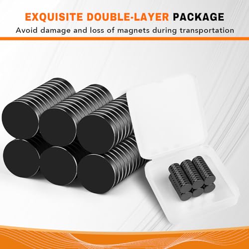 Image of 60PCS Small Magnets, 12x3mm Black Strong Magnets Rare Earth Magnets Tiny Neodymium Disc Magnet Mini Magnet for Crafts, DIY, Kitchen, Whiteboard, Office