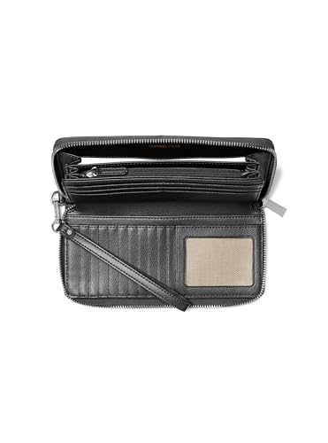 Image of Michael Kors Jet Set Travel Continental, Silver-Tone Hardware /Crossgrain Leather /Black