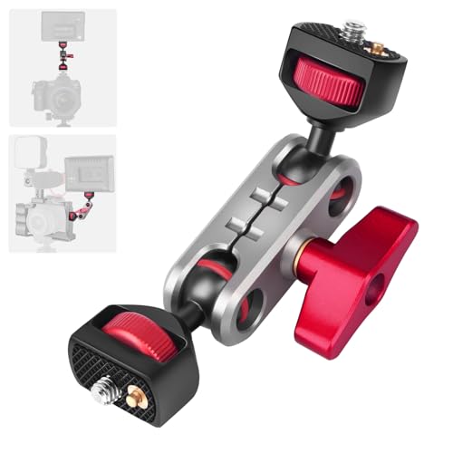 cametv Camera Magic Arm with Dual Ball Head & 1/4" Screws, Aluminum Magic Arm Camera Mount 360° Rotation for Monitor/LED Light/Microphone/Cage/Tripod (64005) by cametv - Used condition - US$18.70