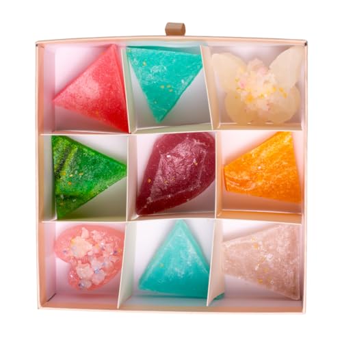 SILKY GEM - The Gemmies, Edible Crystal Candy, 8-10 Small Clusters, Mixed Flavors, Sample Box, Kohakutou, Edible Gem, Vegan, Gluten Free, ASMR